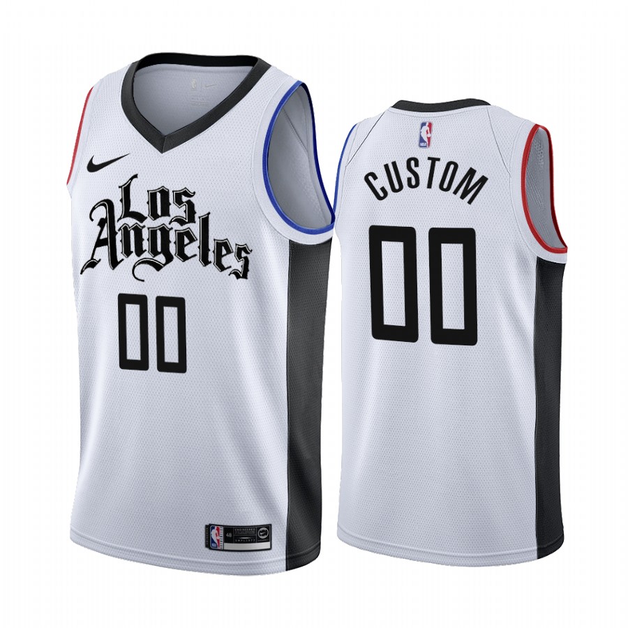 Nike Clippers Custom 2019-20 White Los Angeles City Edition NBA Jersey->los angeles lakers->NBA Jersey